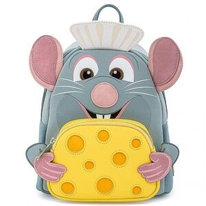 LOUNGEFLY Disney Pixar Ratatouille Chef BACKPACK WITH DOUBLE STRAP CUTE!!